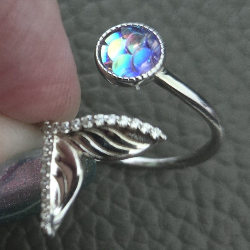 Mermaid Tale and Colorful Scale Fully Adjustable Fashion Ring - Marked S925 ✨️✨️